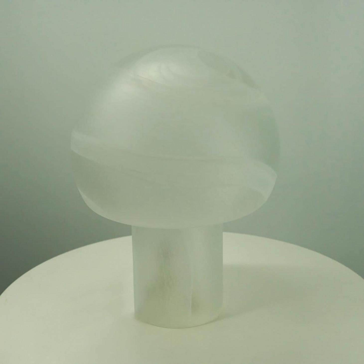 1 of the 2 Mushroom Glass Table Lamps, Glashütte Limburg, 1970 8