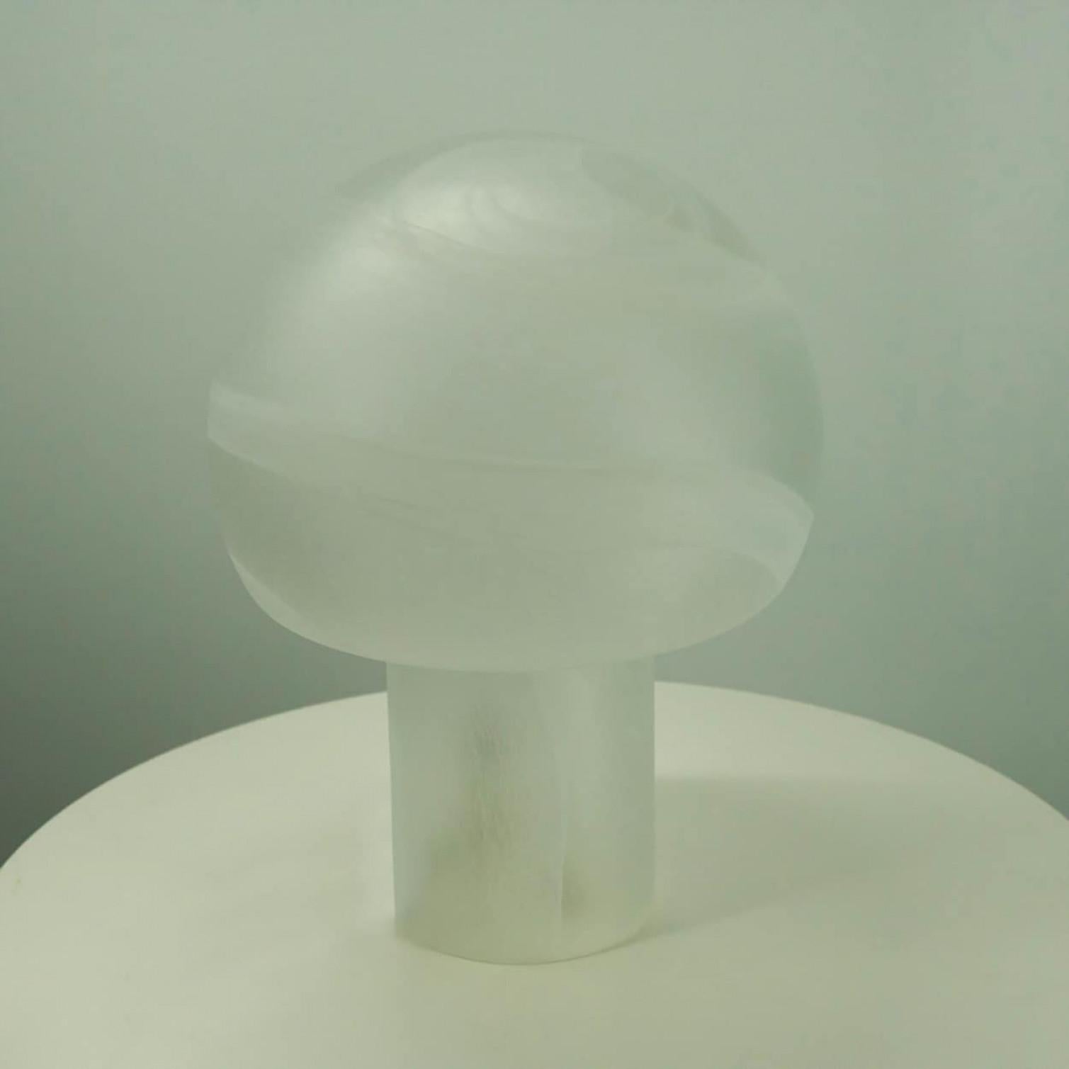 1 of the 2 Mushroom Glass Table Lamps, Glashütte Limburg, 1970 im Angebot 9