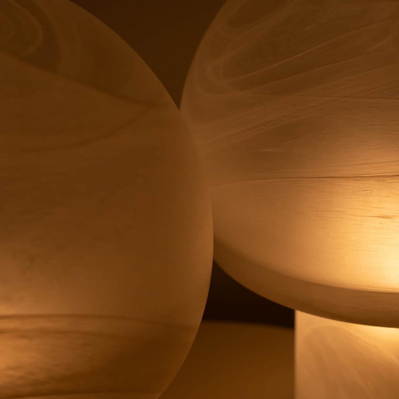 1 des 2 lampes de table en verre Mushroom, Glashütte Limburg, 1970 en vente 12