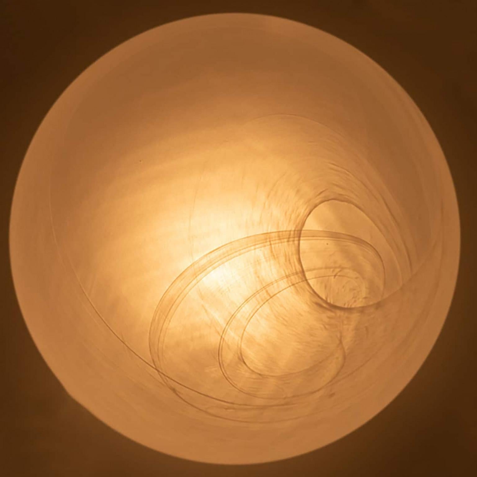 Fin du 20e siècle 1 des 2 lampes de table en verre Mushroom, Glashütte Limburg, 1970 en vente