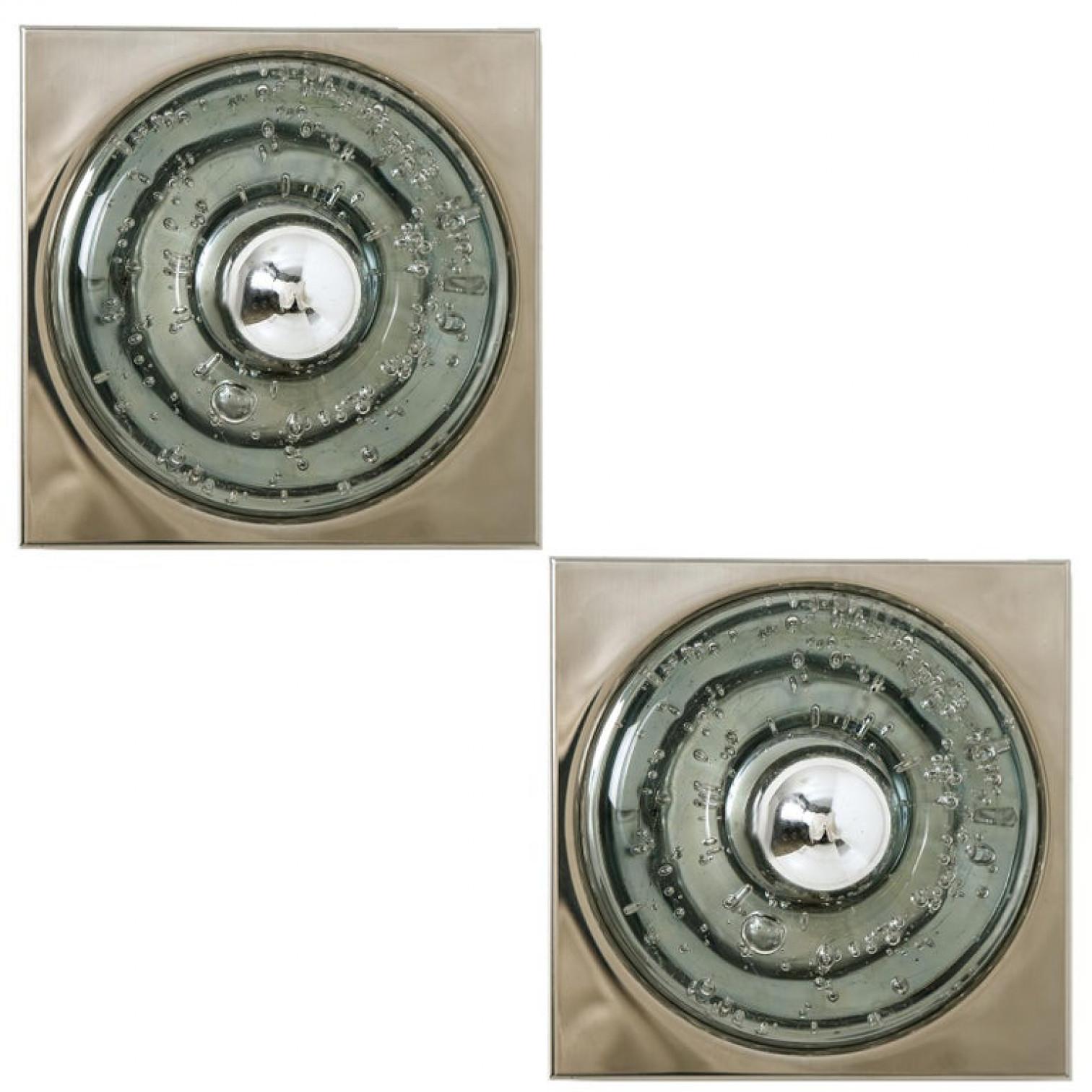 1 dei 2 di Lampade da parete o soffitto soffiate a mano, Doria, 1970 in vendita 3