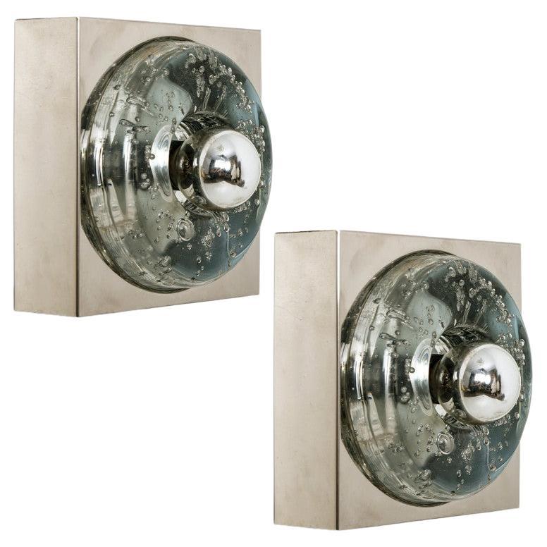 1 dei 2 di Lampade da parete o soffitto soffiate a mano, Doria, 1970