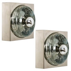 1 of the 2 of Hand Blown Wall Or Ceiling Lights, Doria, 1970