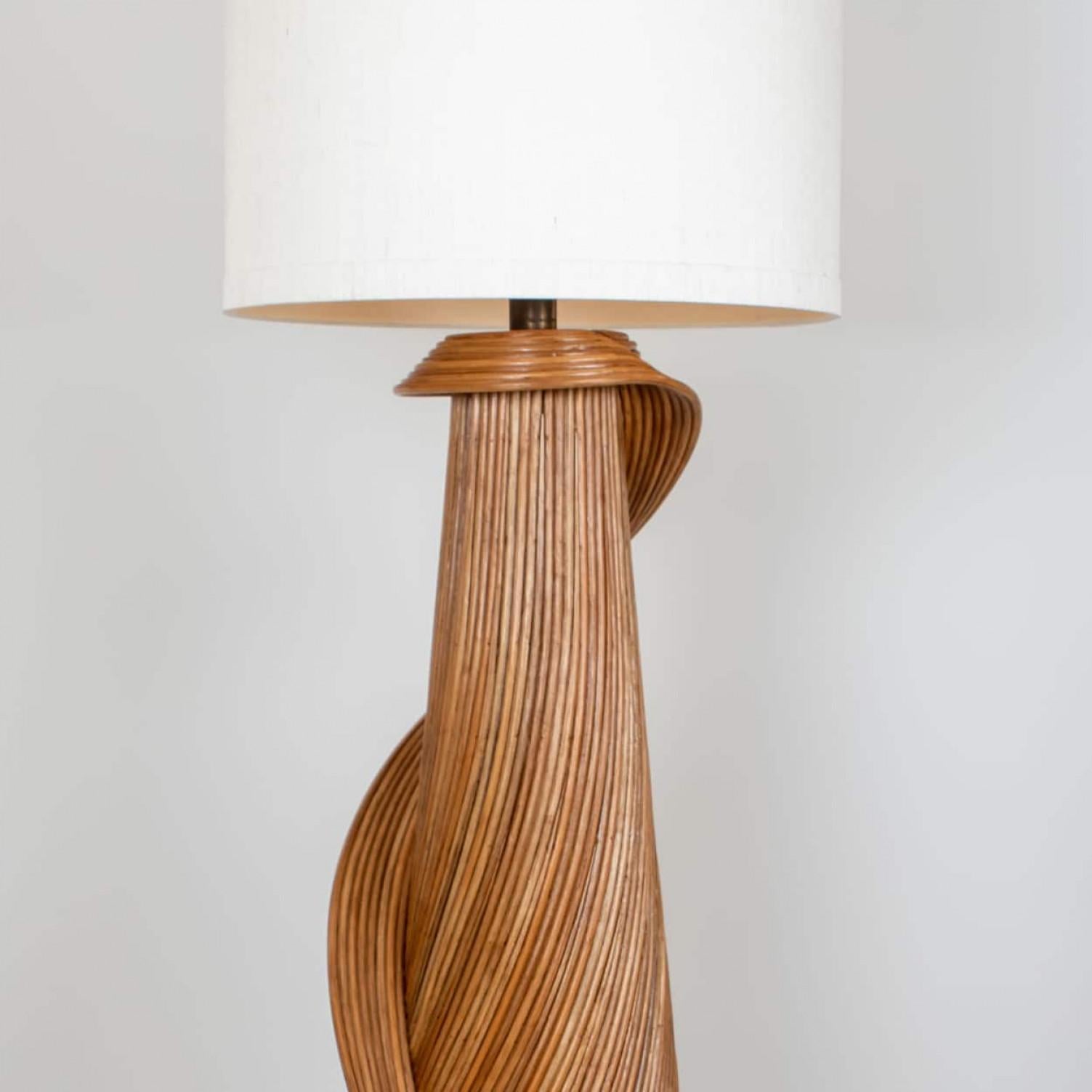 1 of the 2 of Huge Eco-friendly Rattan Floor Lamps by René Houben (H78.7
