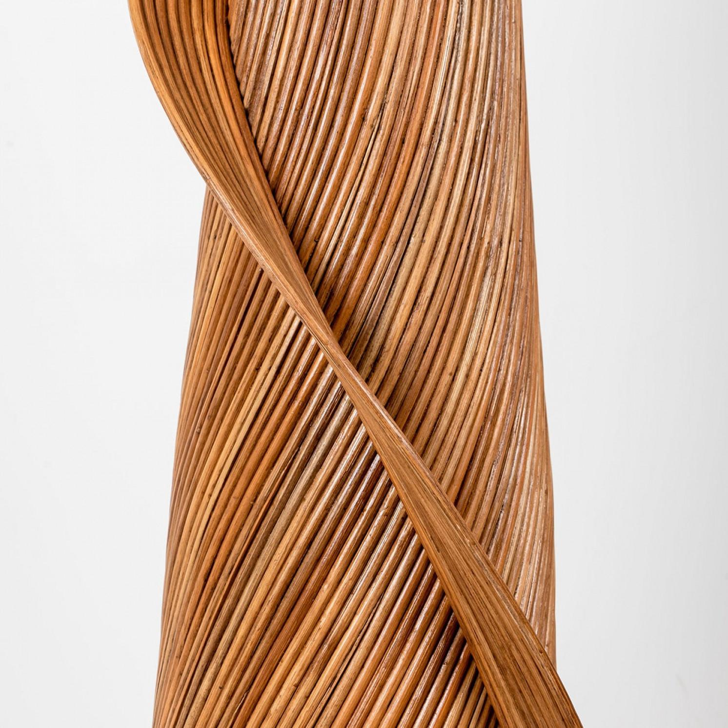 Hand-Crafted 1 of the 2 of Huge Eco-friendly Rattan Floor Lamps by René Houben (H78.7