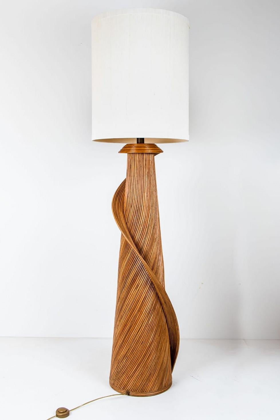 1 of the 2 of Huge Eco-friendly Rattan Floor Lamps by René Houben (H78.7