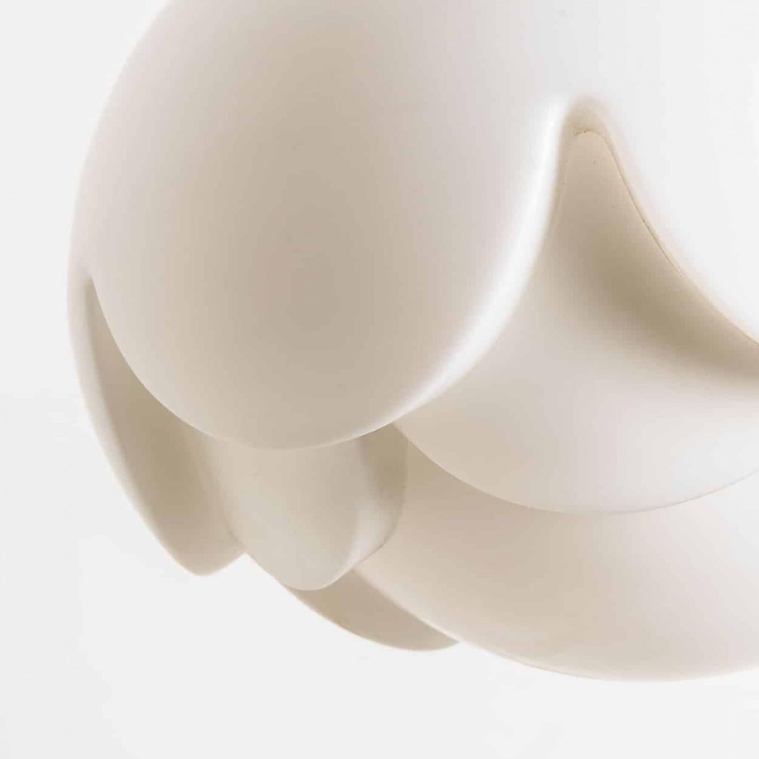 Chrome 1 of the 2 Opaline Large Glass Lamp 