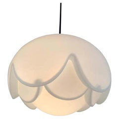 1 of the 2 Opaline Large Glass Lamp "Water Lily" by Koch & Lowy for Peill & Putz