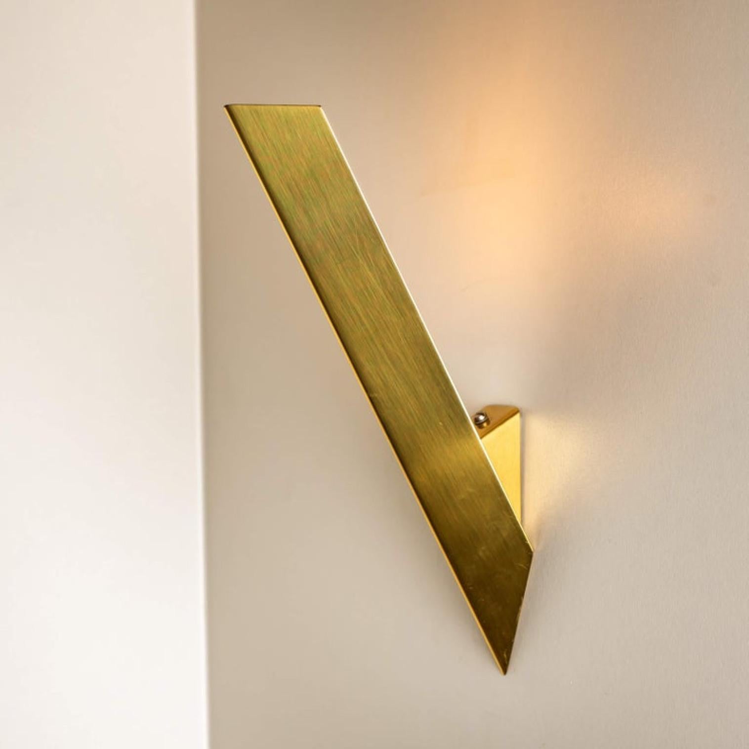 Other 1 of the 2 Pair of Wedge-Shaped High End Wall Lights by J.T. Kalmar, 1970s For Sale
