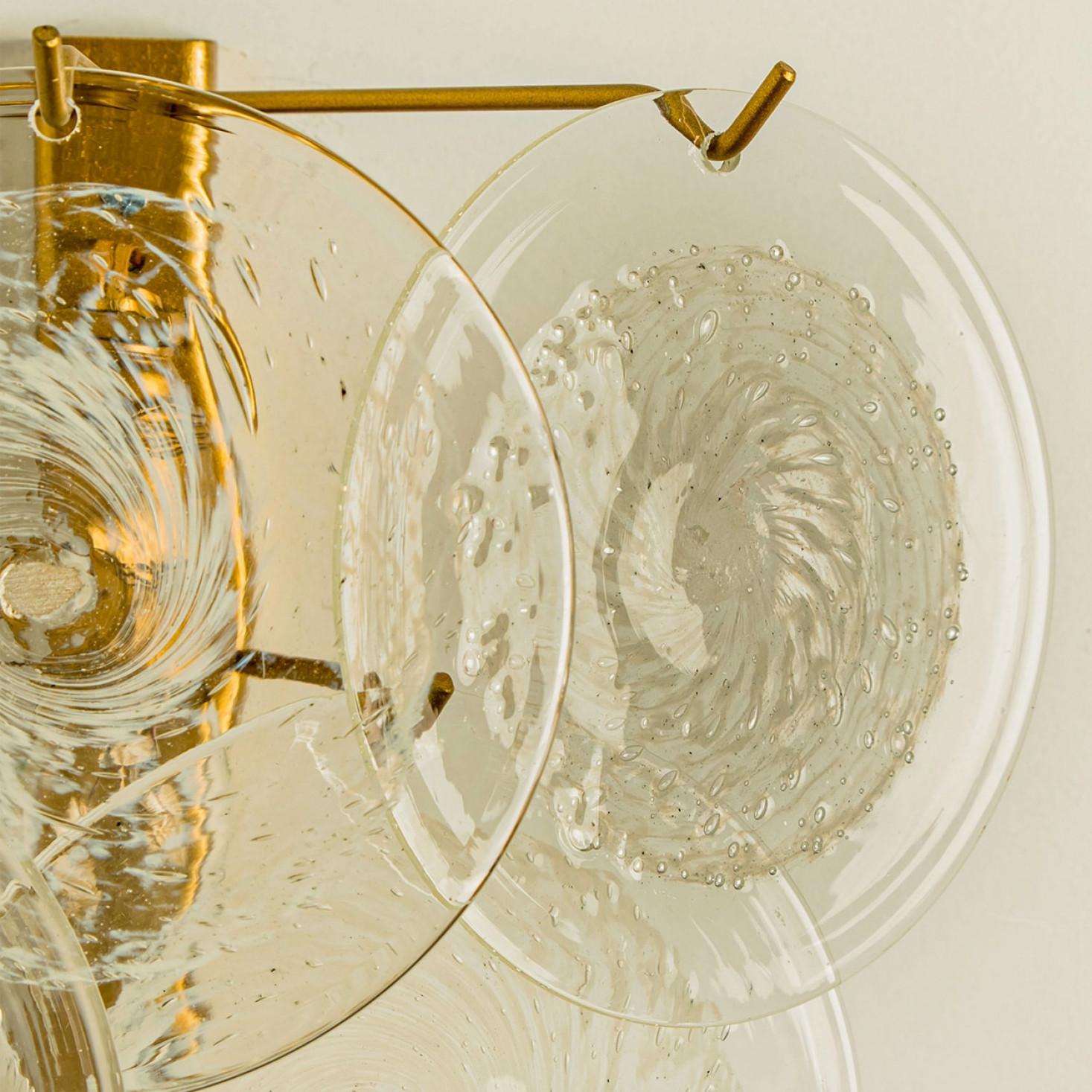 1 des 2 paires d'appliques à disque de verre par Vistosi, Italie, années 1960 en vente 1