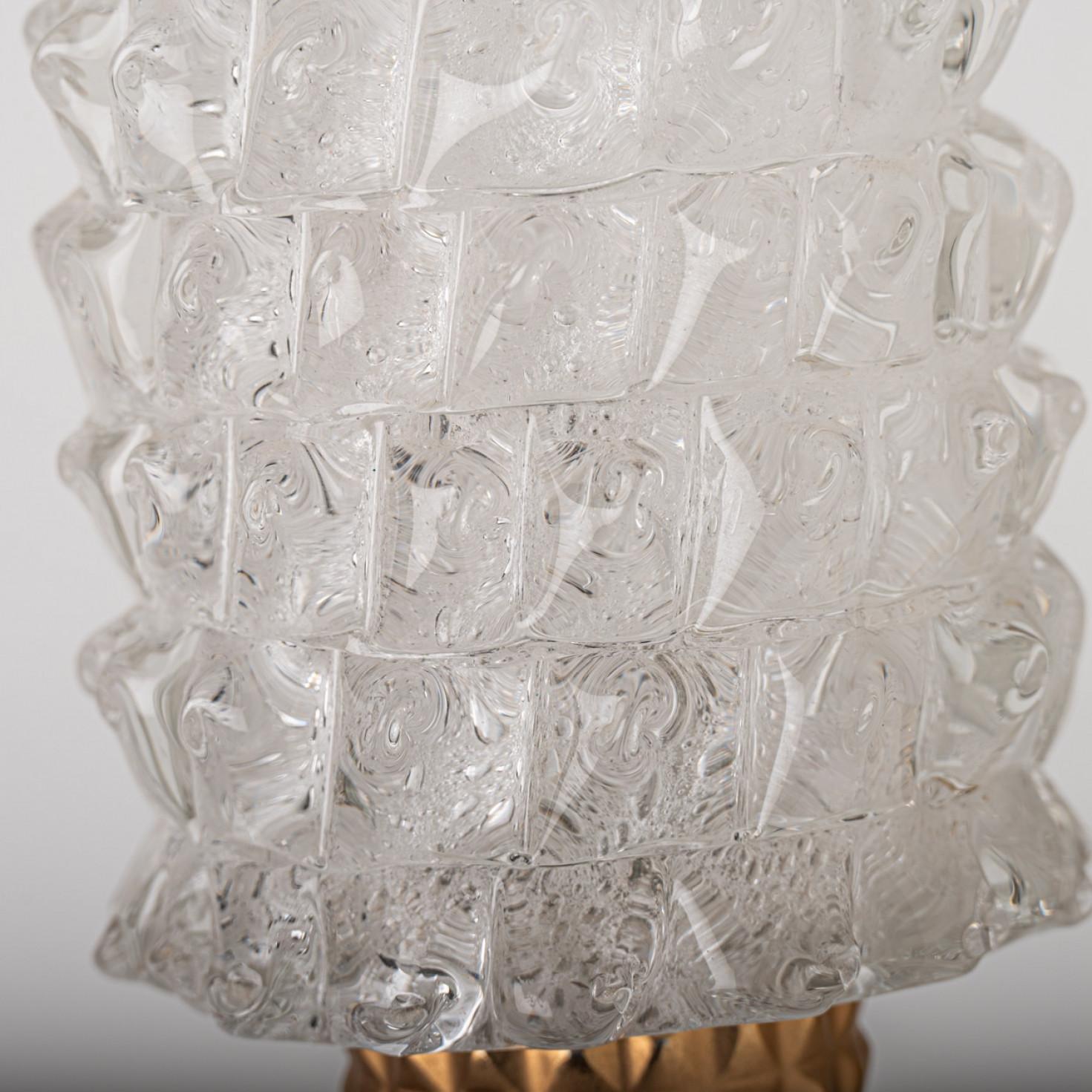 1 of the 2 Pairs of Brass & Glass Wall Lights Hillebrand Germany, 1970s For Sale 5