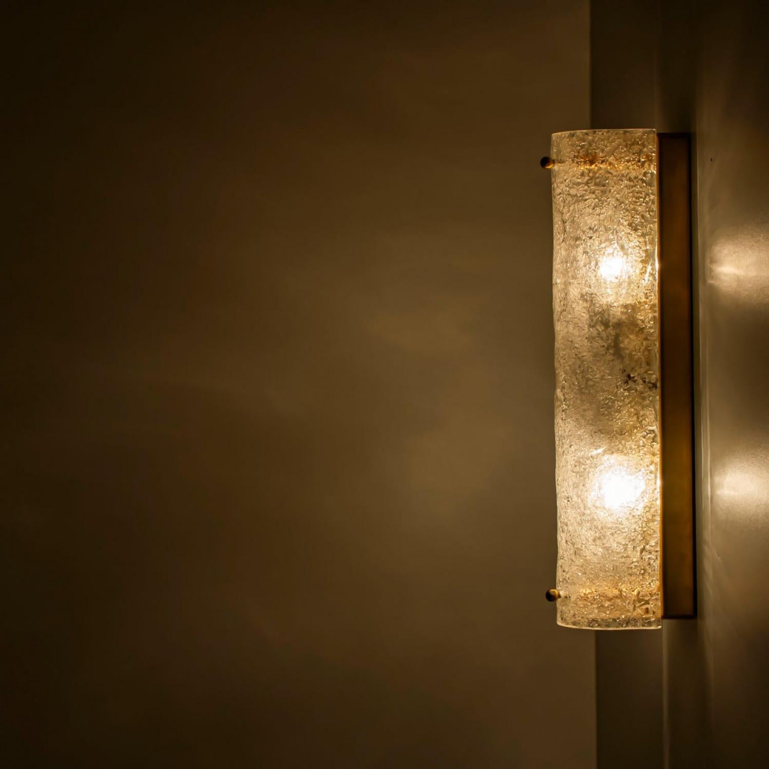 1 de los 2 Pares de Apliques de Cristal Burbujeado Transparente de Hillebrand, Alemania, 1969 en venta 3