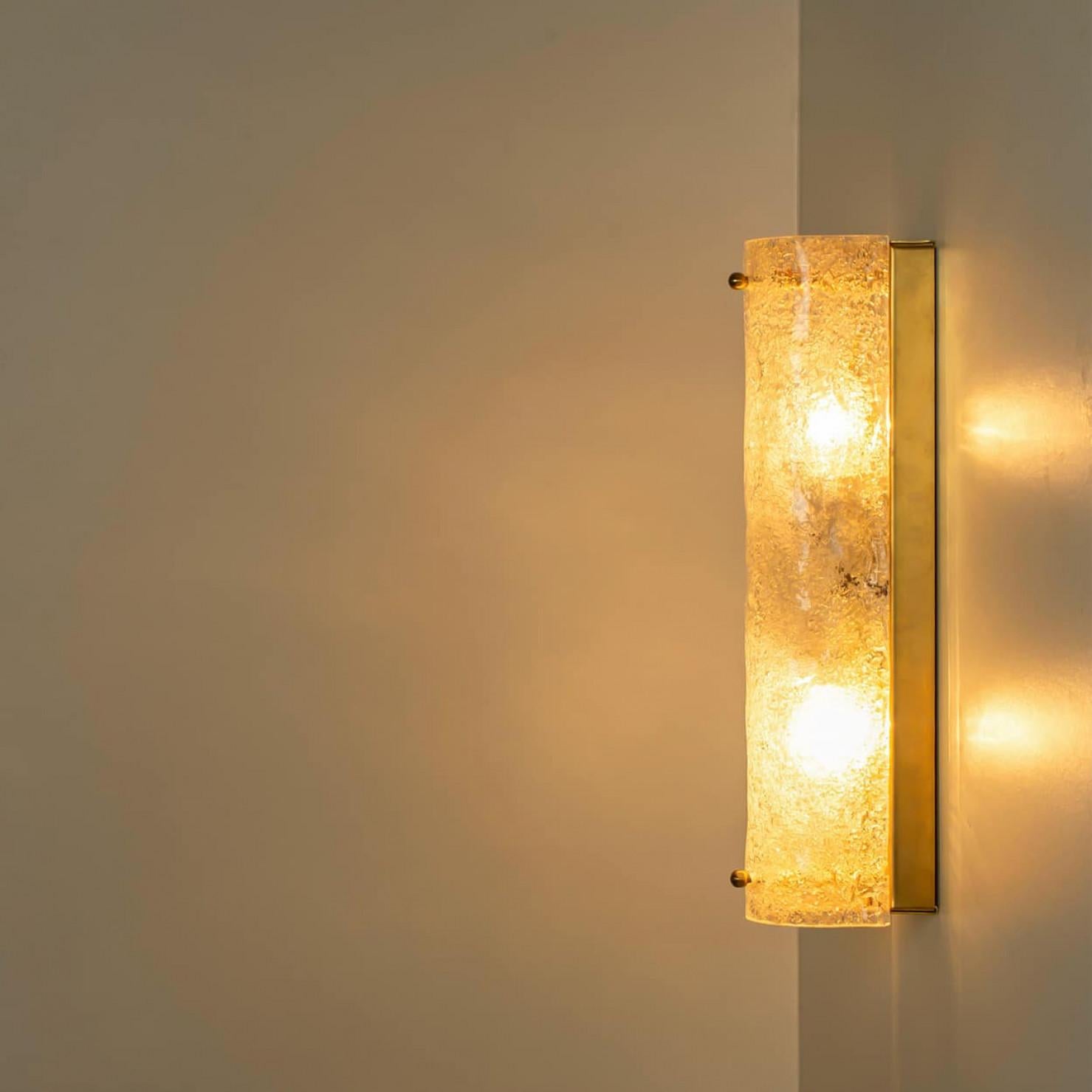 1 delle 2 coppie di applique in vetro trasparente con bolle di Hillebrand, Germania, 1969 in vendita 4