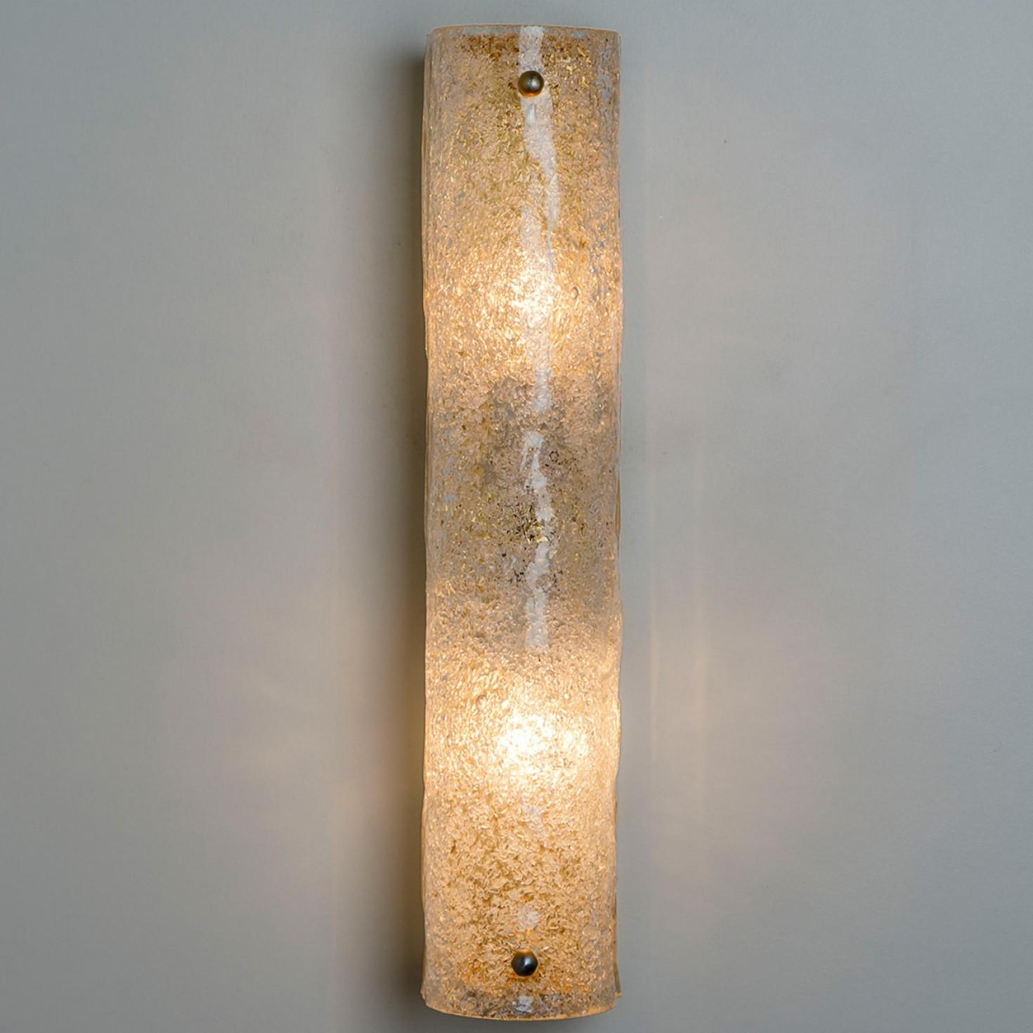 1 delle 2 coppie di applique in vetro trasparente con bolle di Hillebrand, Germania, 1969 in vendita 5