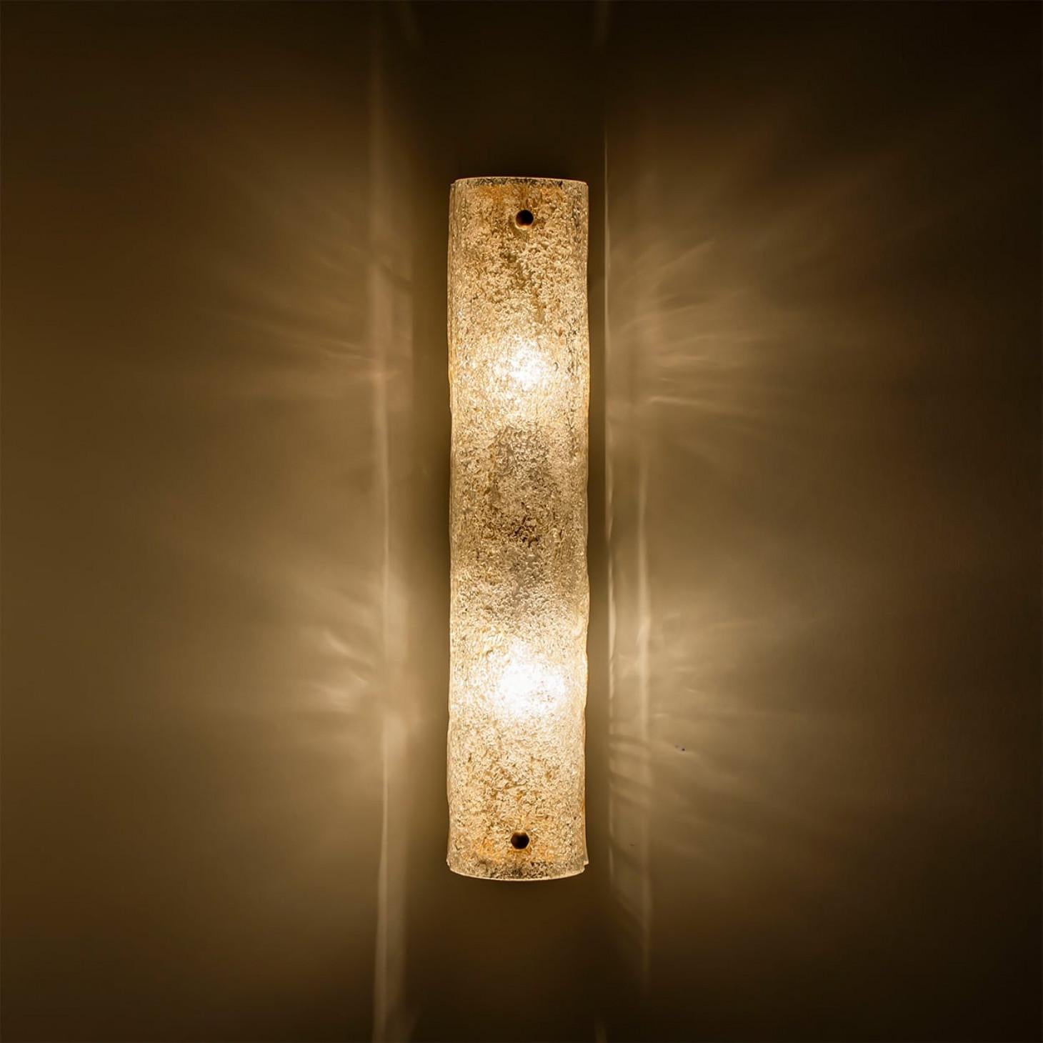 1 delle 2 coppie di applique in vetro trasparente con bolle di Hillebrand, Germania, 1969 in vendita 6