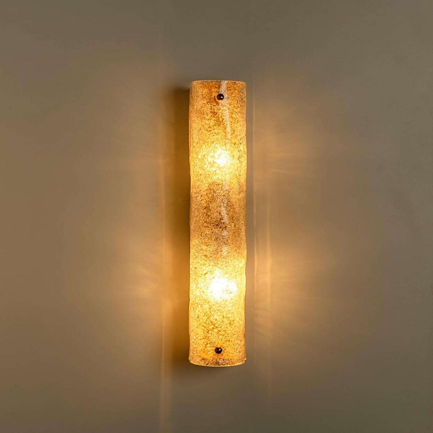 1 delle 2 coppie di applique in vetro trasparente con bolle di Hillebrand, Germania, 1969 in vendita 7