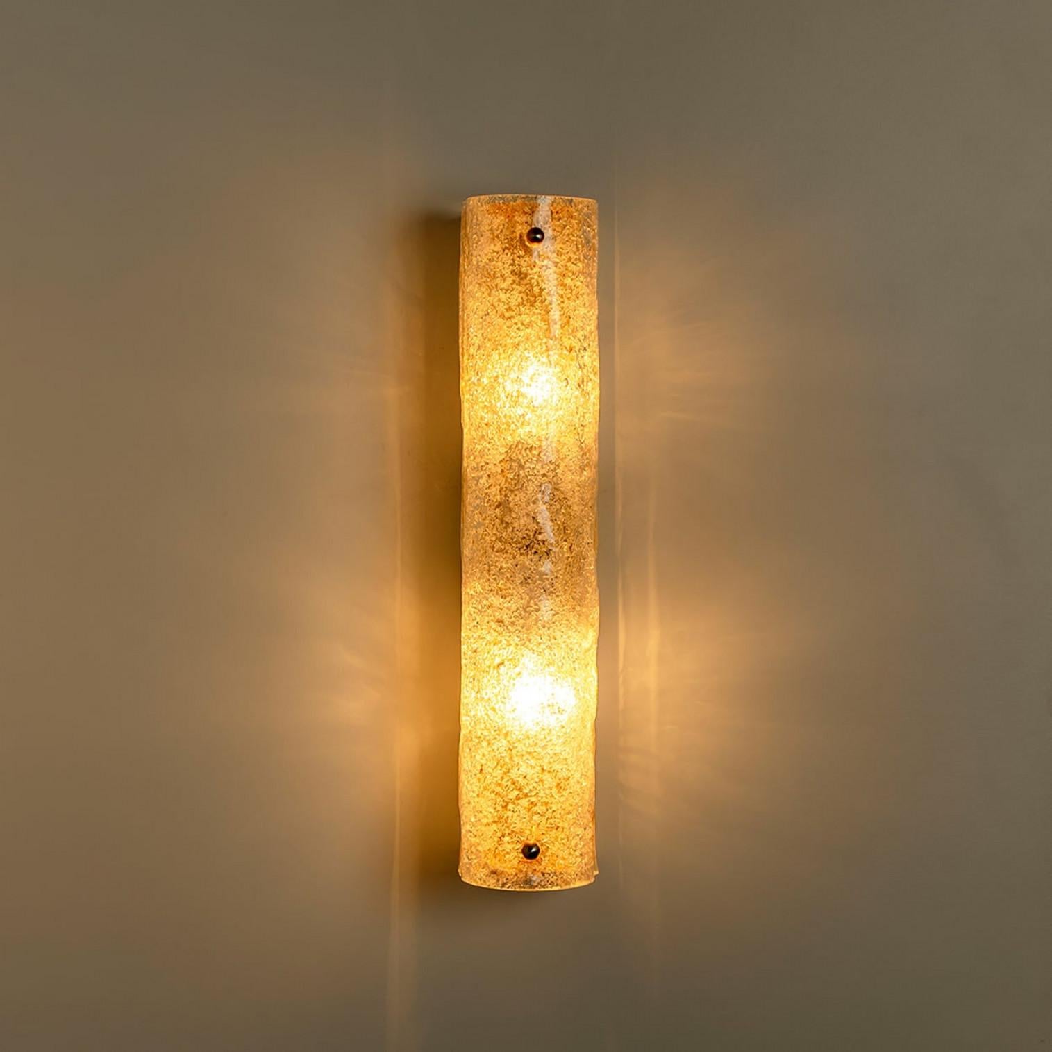 1 de los 2 Pares de Apliques de Cristal Burbujeado Transparente de Hillebrand, Alemania, 1969 en venta 7