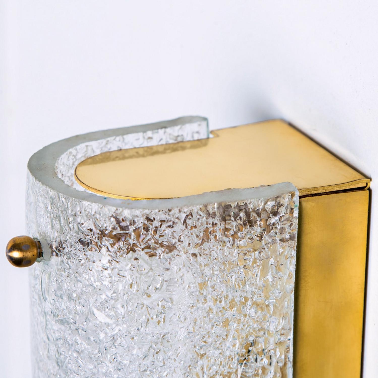 Mid-Century moderno 1 delle 2 coppie di applique in vetro trasparente con bolle di Hillebrand, Germania, 1969 in vendita