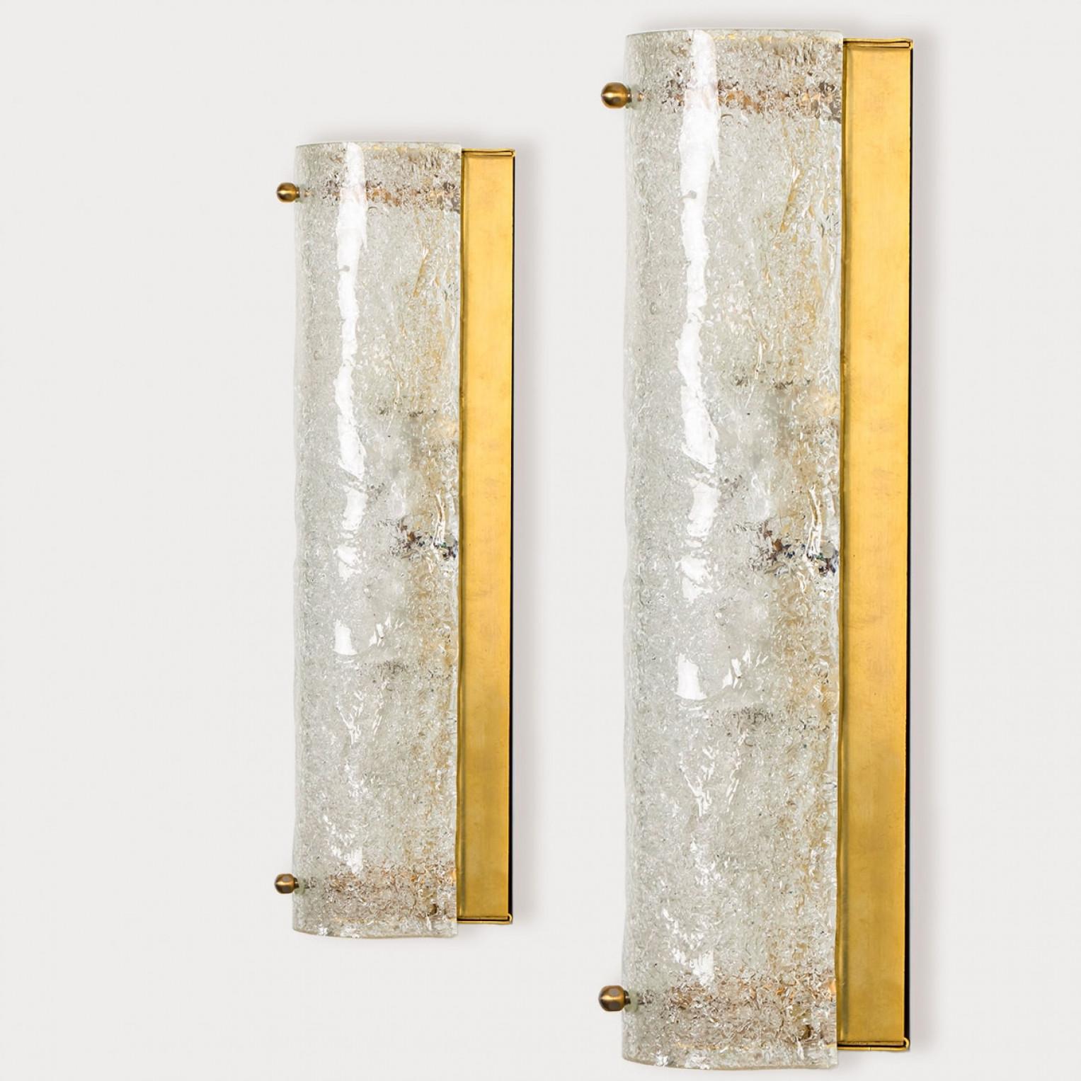 1 de los 2 Pares de Apliques de Cristal Burbujeado Transparente de Hillebrand, Alemania, 1969 Otro en venta