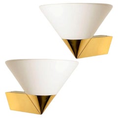 1 of the 2 Pairs Of Extra Large Modern Wall Lamps by Glashütte Limburg, 1970