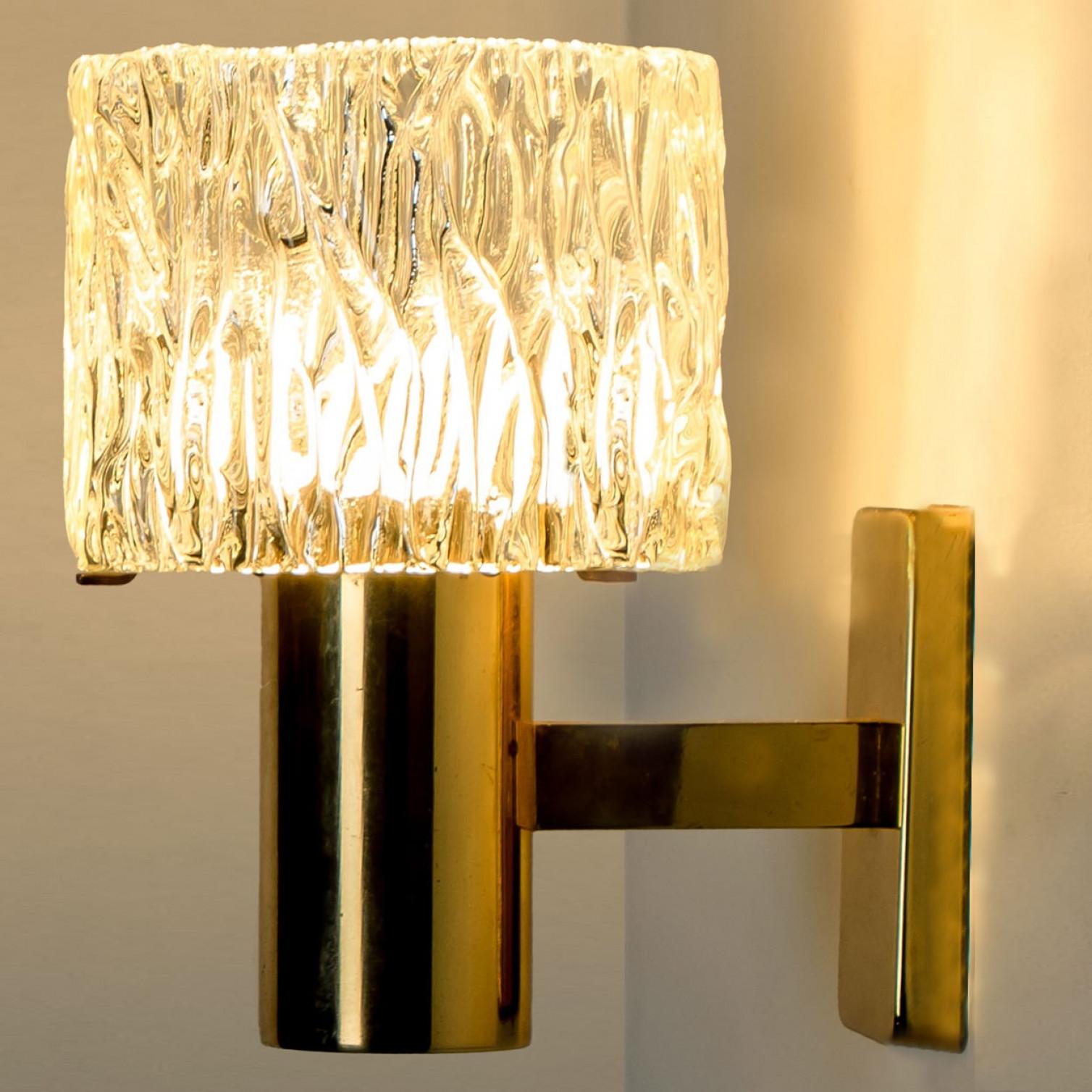 1 of the 2 Pairs of Glass Torch Wall Sconces by Fagerlund, 1960 For Sale 3