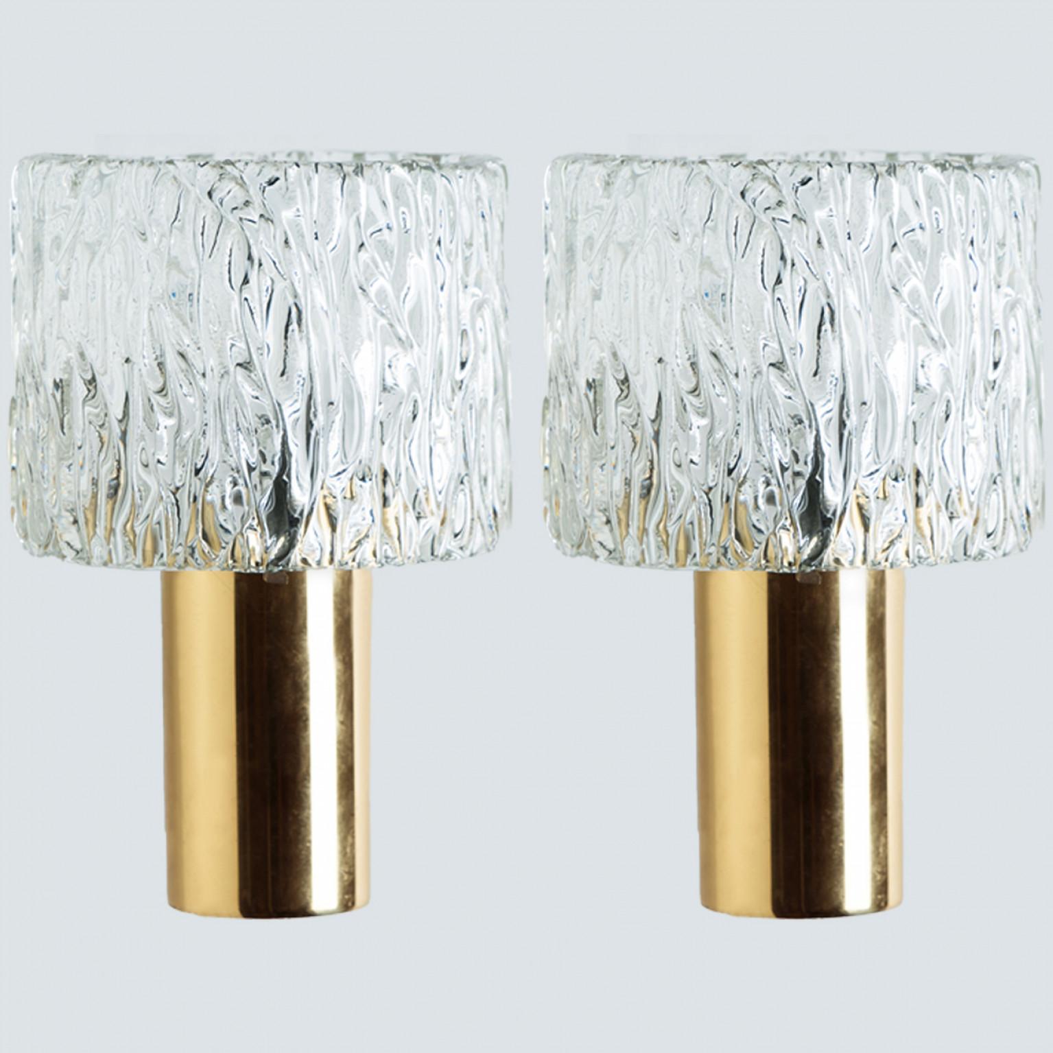 1 of the 2 Pairs of Glass Torch Wall Sconces by Fagerlund, 1960 For Sale 5