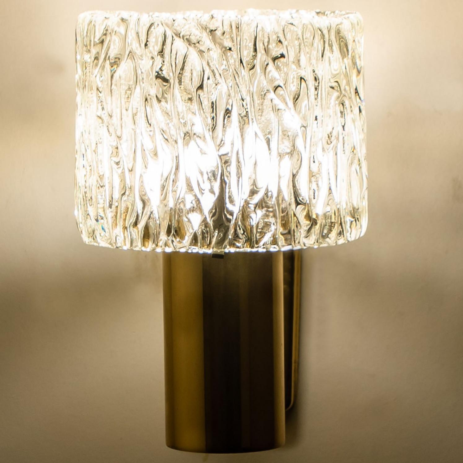 1 of the 2 Pairs of Glass Torch Wall Sconces by Fagerlund, 1960 For Sale 5