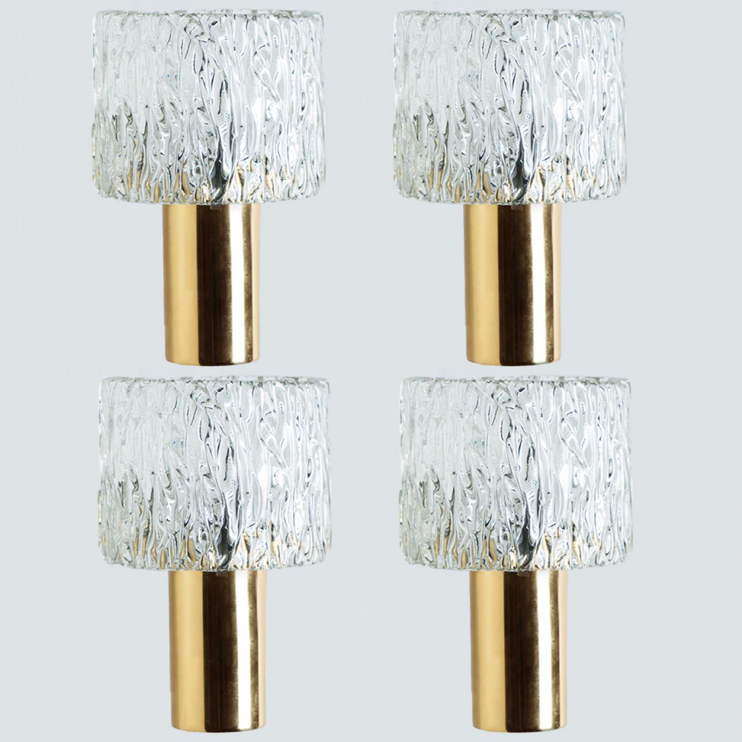 1 of the 2 Pairs of Glass Torch Wall Sconces by Fagerlund, 1960 For Sale 6