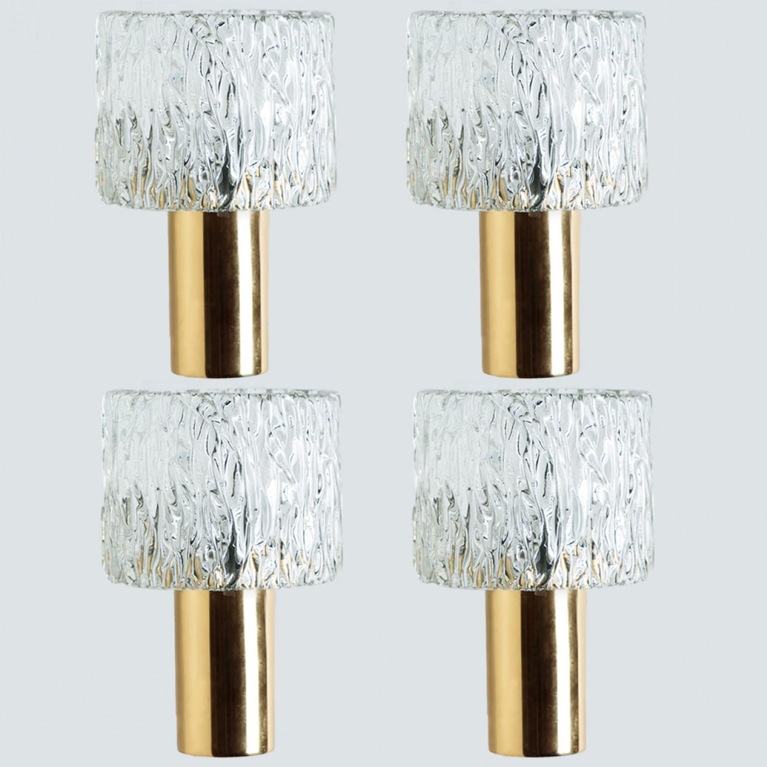 1 of the 2 Pairs of Glass Torch Wall Sconces by Fagerlund, 1960 For Sale 7
