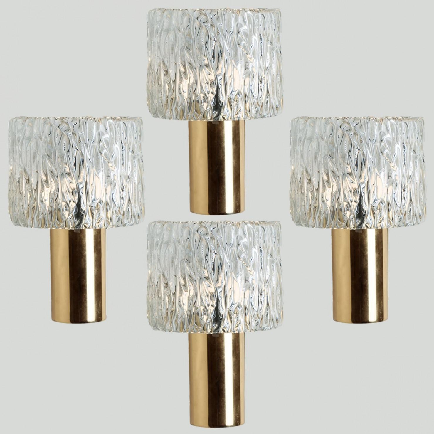 1 of the 2 Pairs of Glass Torch Wall Sconces by Fagerlund, 1960 For Sale 9