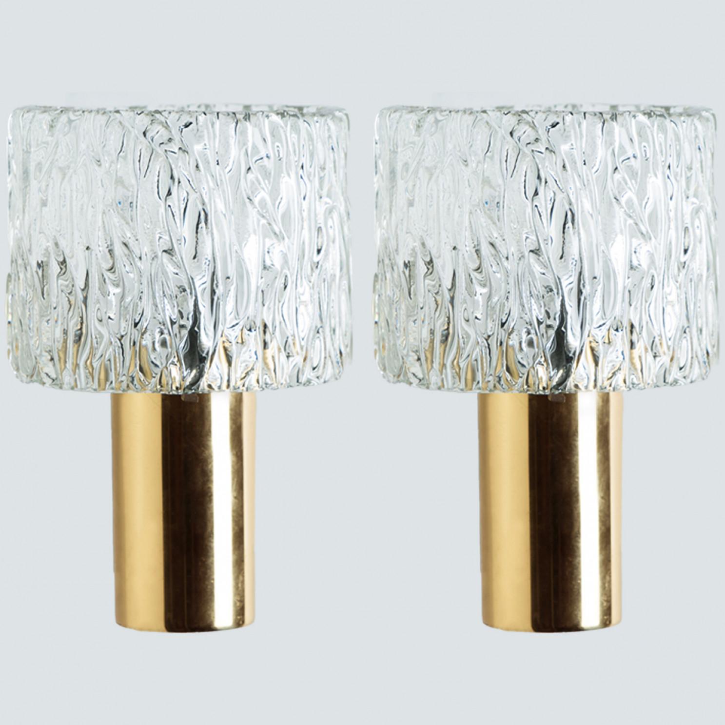 1 of the 2 Pairs of Glass Torch Wall Sconces by Fagerlund, 1960 For Sale