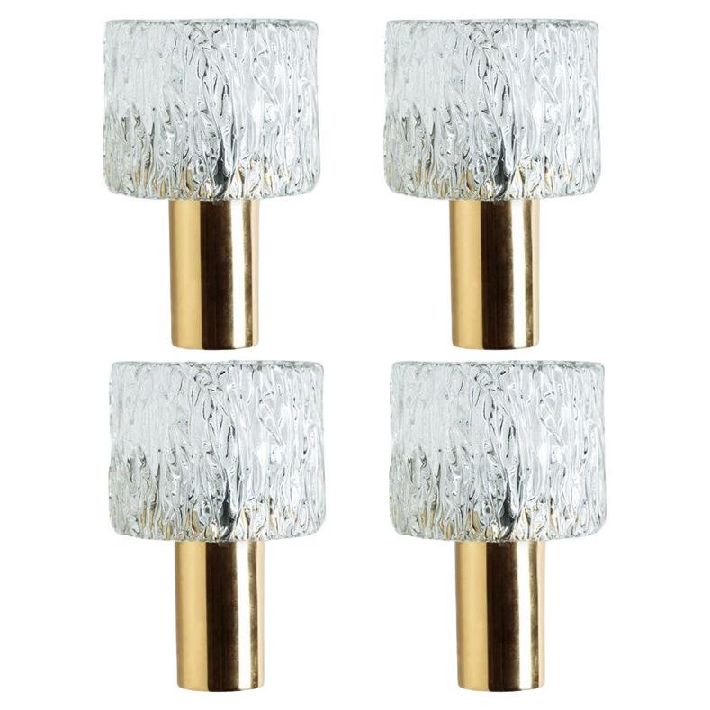 1 of the 2 Pairs of Glass Torch Wall Sconces by Fagerlund, 1960 For Sale