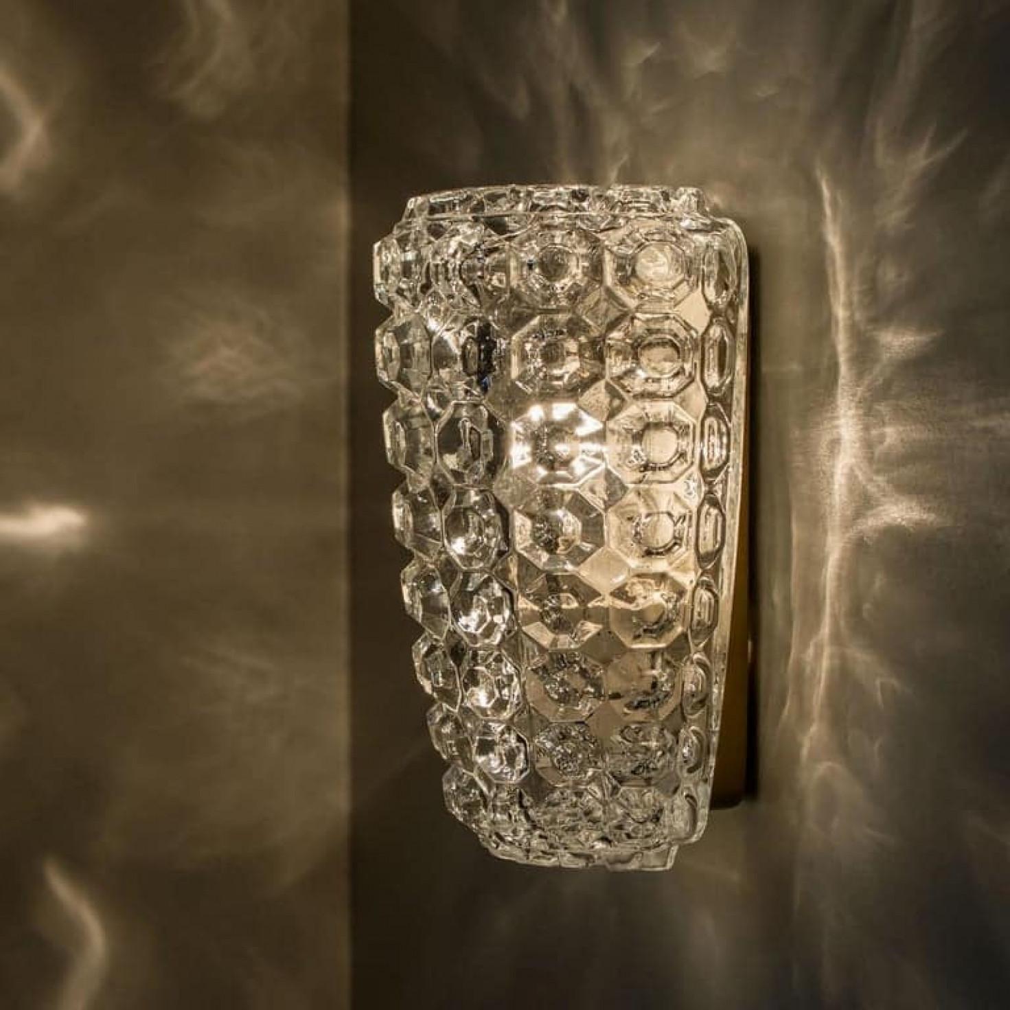 1 of the 2 Pairs of Glass Wall Lights Sconces by Tynell for Glashütte, 1960 For Sale 3