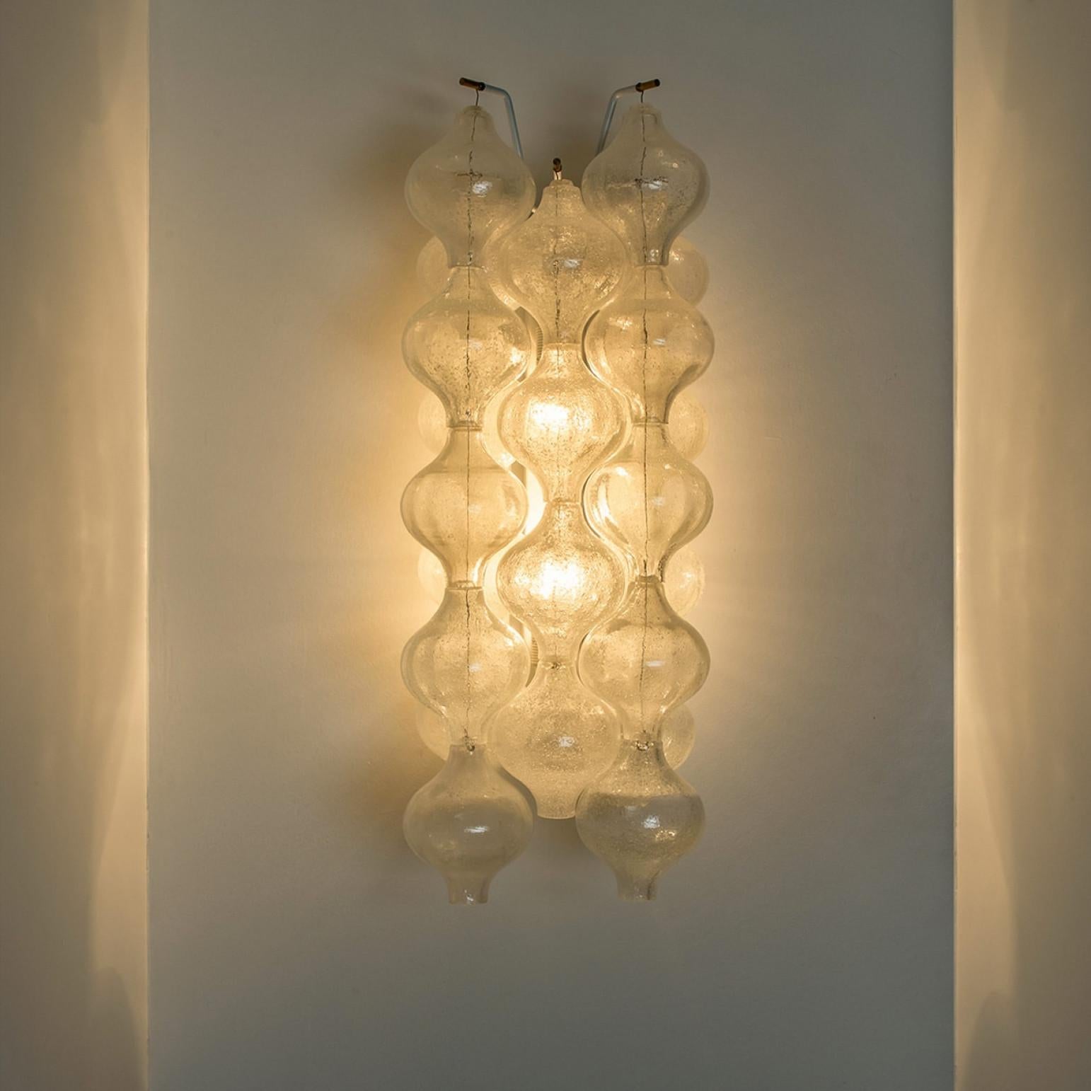 1 of the 2 Pairs of Large Tulipan Wall Lamps or Sconces by J.T. Kalmar 'H 21.2' For Sale 3