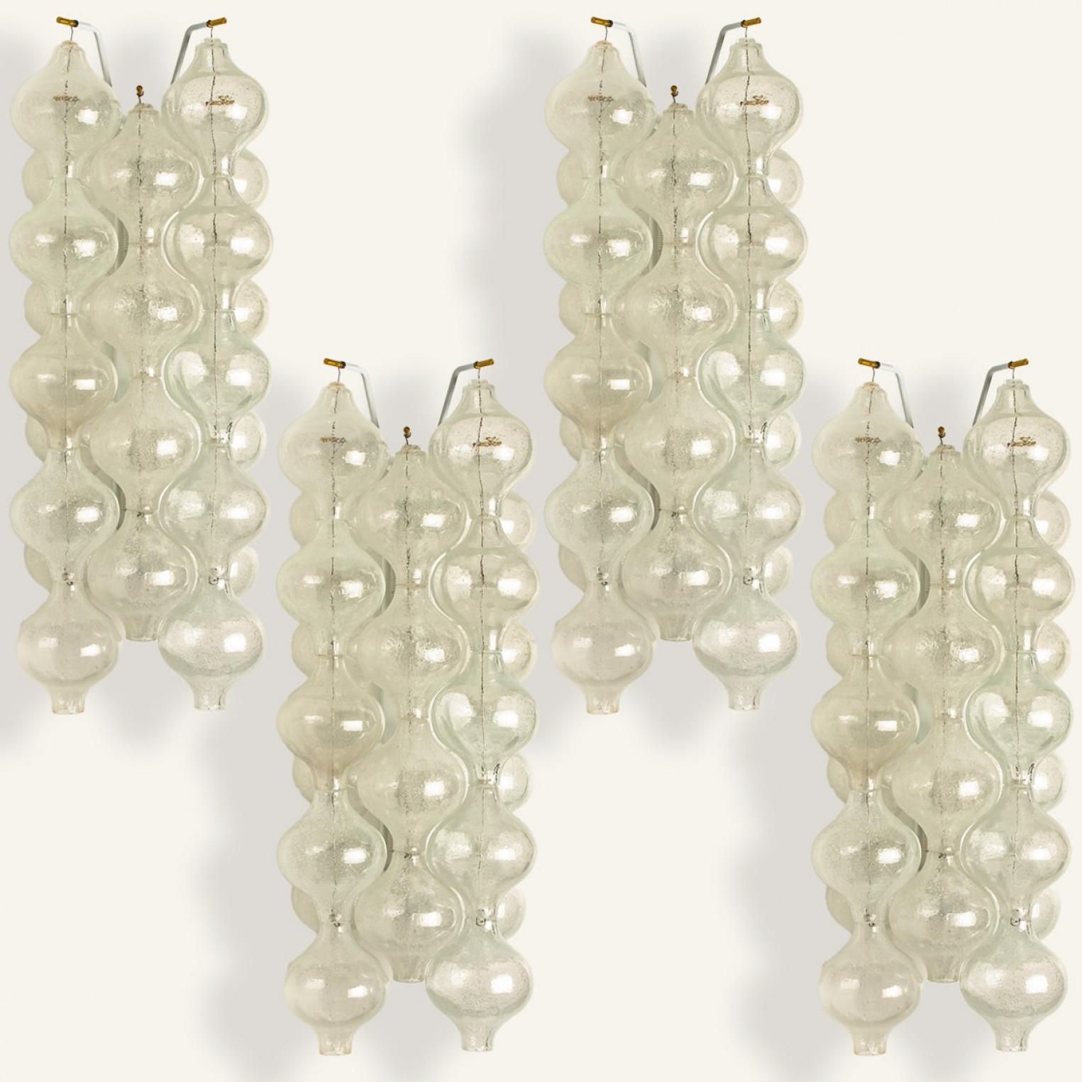 1 of the 2 Pairs of Large Tulipan Wall Lamps or Sconces by J.T. Kalmar 'H 21.2' In Good Condition For Sale In Rijssen, NL
