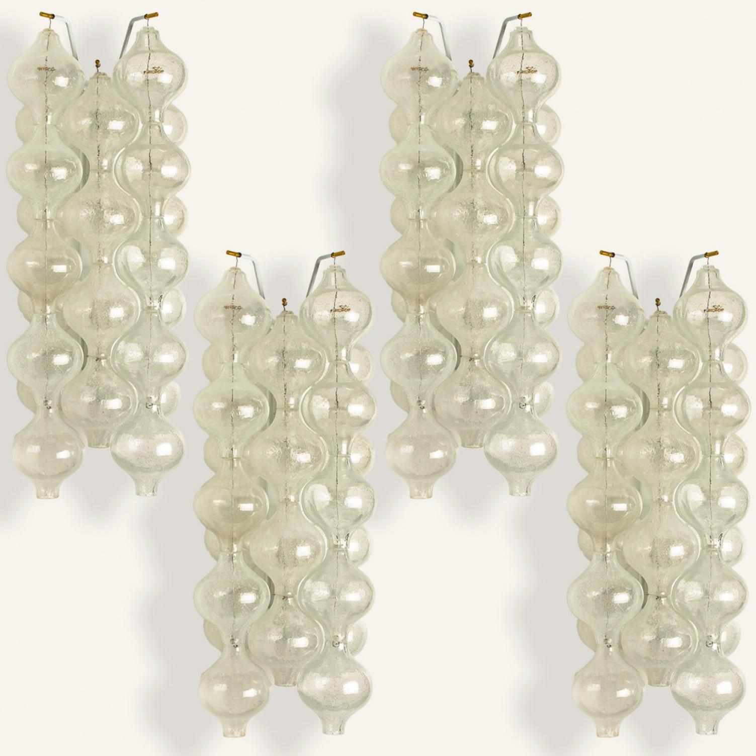 1 of the 2 Pairs of Large Tulipan Wall Lamps or Sconces by J.T. Kalmar 'H 21.2' In Good Condition For Sale In Rijssen, NL