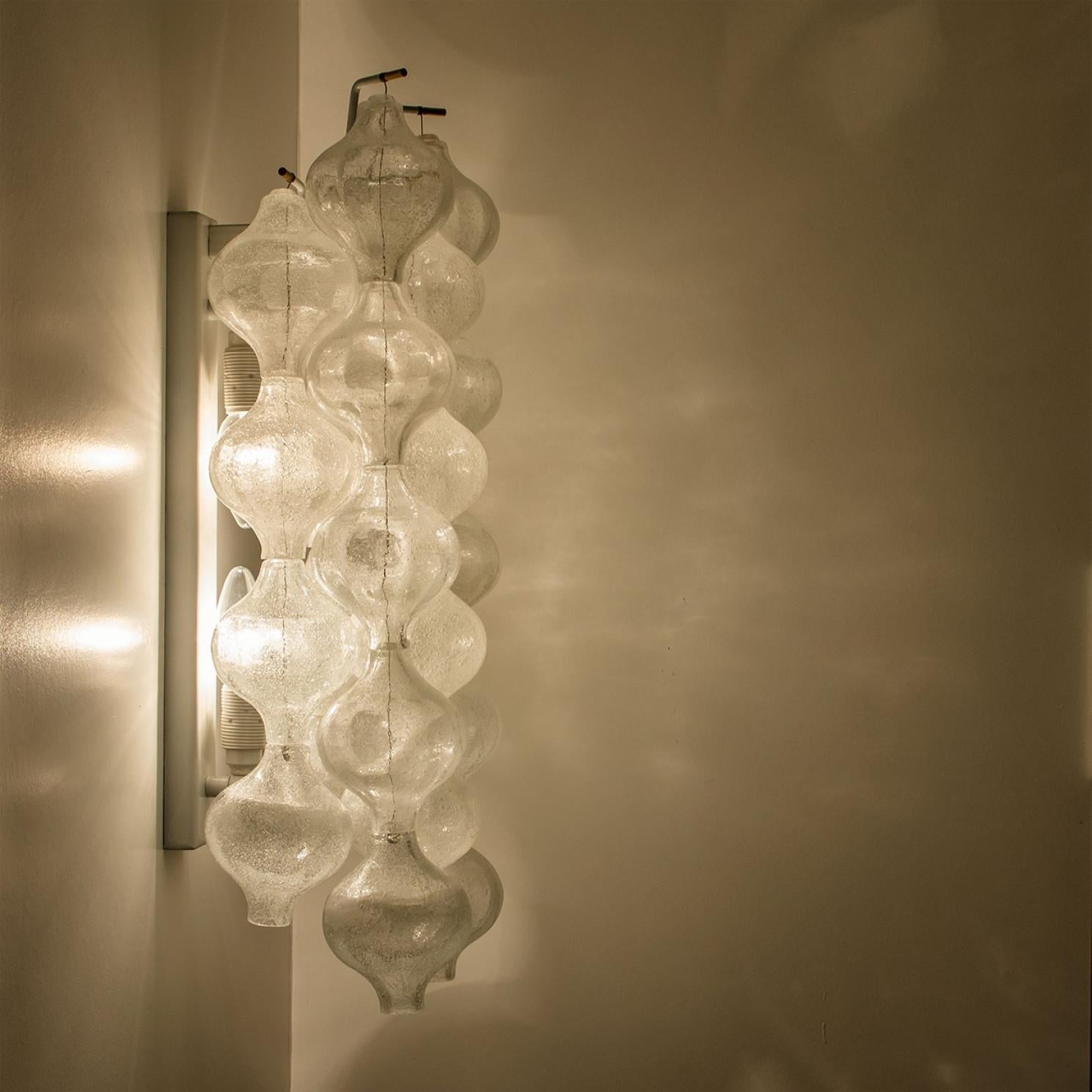 Metà XX secolo 1 of the 2 Pairs of Large Tulipan Wall Lamps or Sconces by J.T. Kalmar 'H 21.2' in vendita