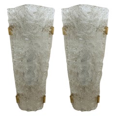 1 of the 2 Pairs of Textured Murano Glass Sconces or Wall Lights, 1960s