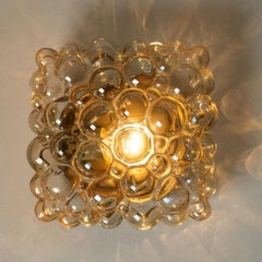 1 of the 2 Pairs Tynell Amber Bubble Flush Mounts / Wall Sconces, 1969