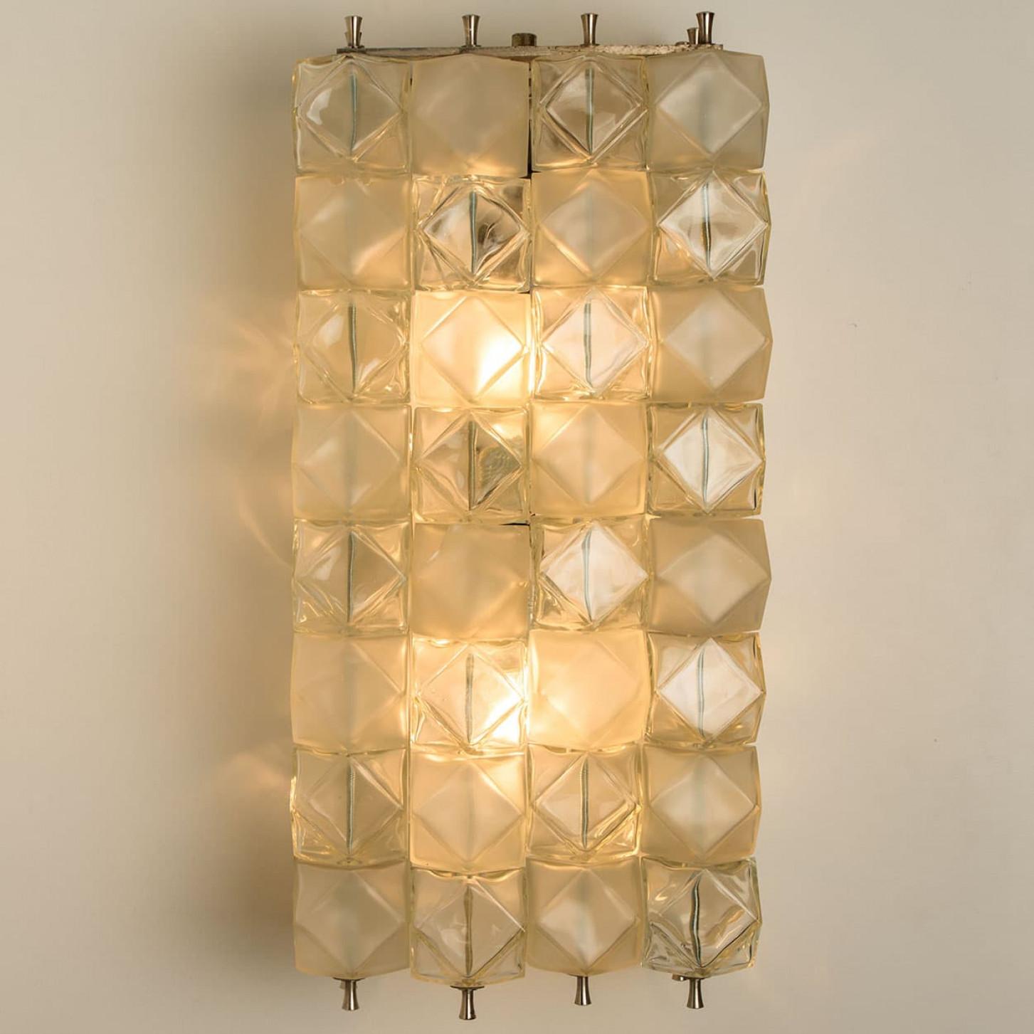1 des 2 paires de lampes murales XL Filvem Voghera Crystal et nickelé en vente 4
