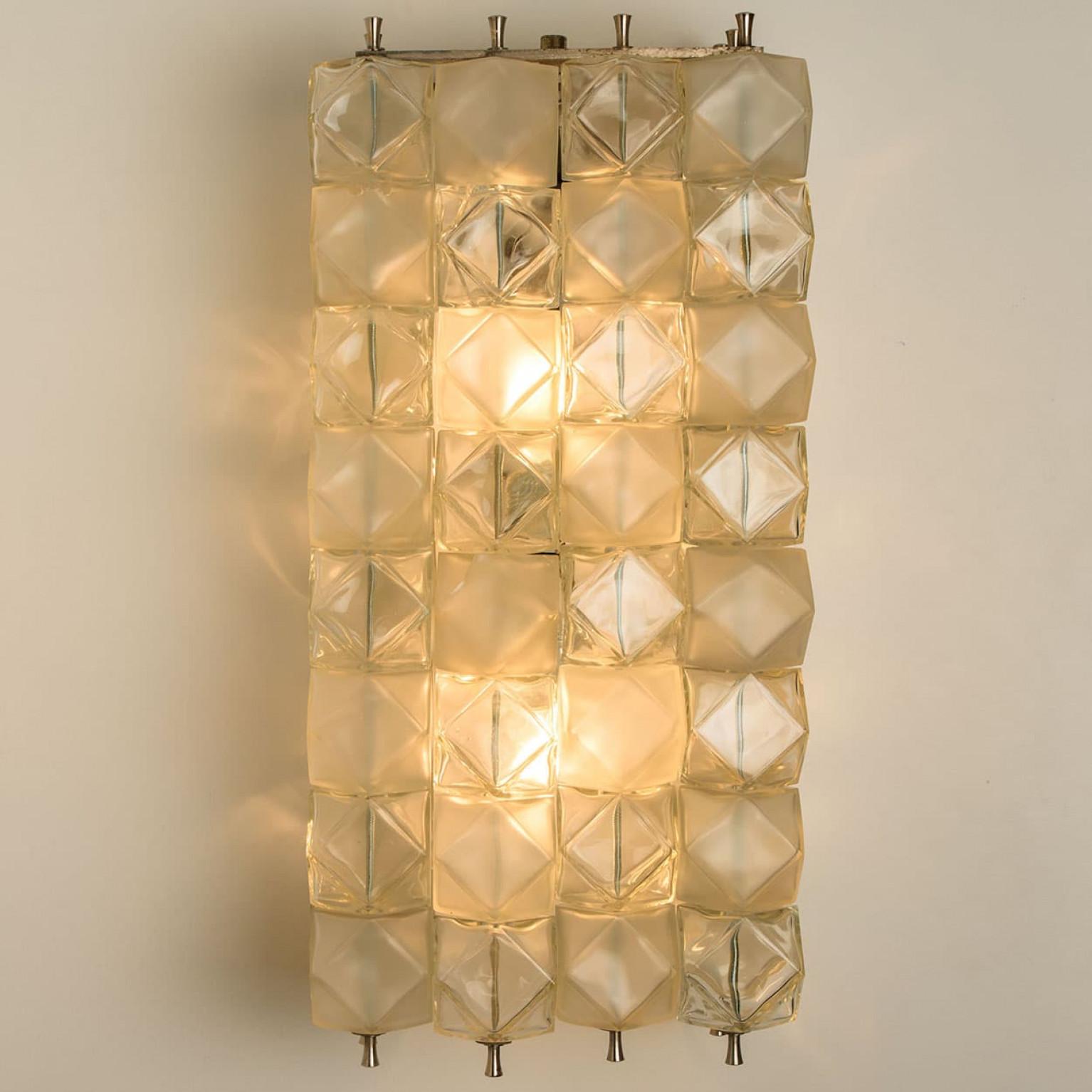 1 des 2 paires de lampes murales XL Filvem Voghera Crystal et nickelé en vente 4