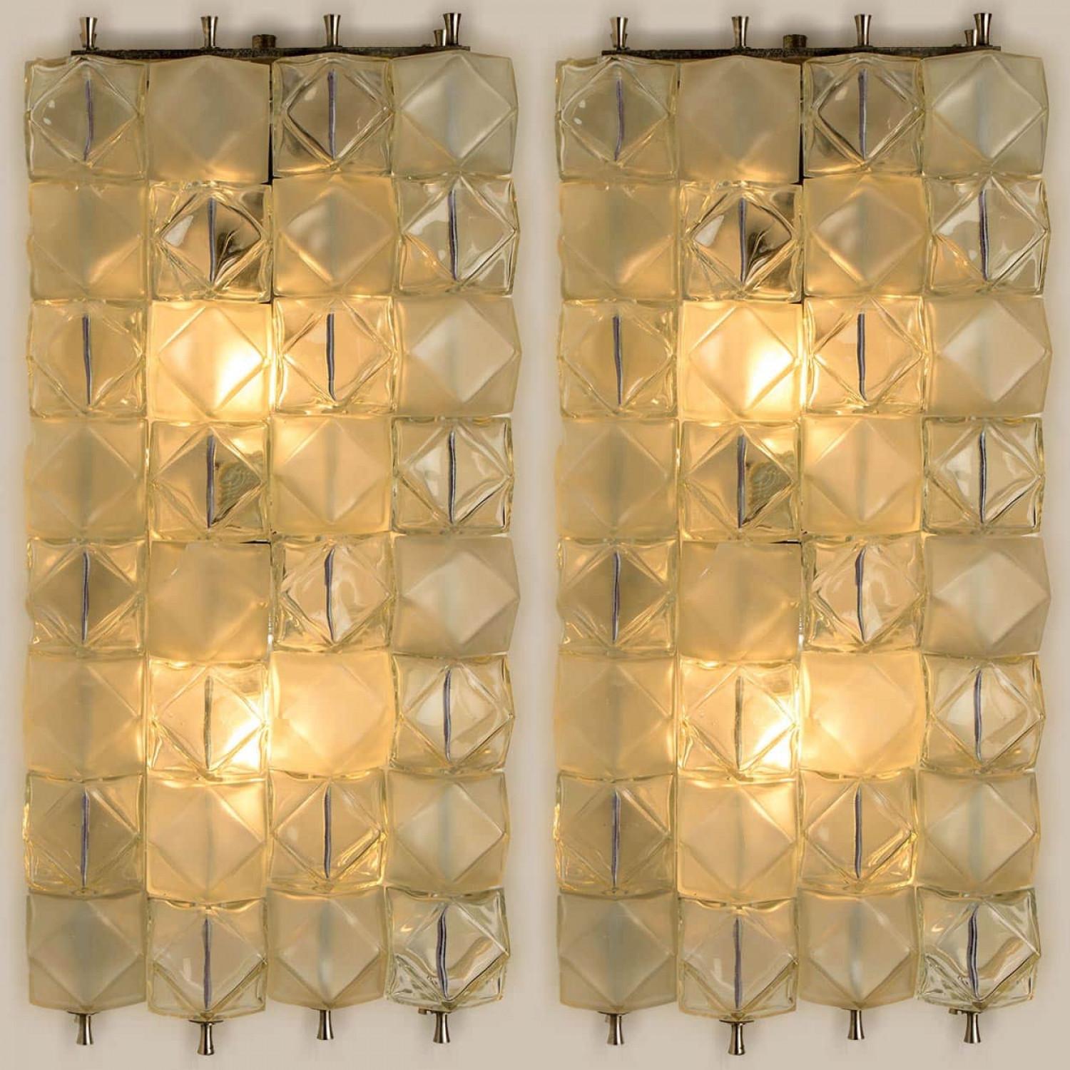 1 des 2 paires de lampes murales XL Filvem Voghera Crystal et nickelé en vente 5