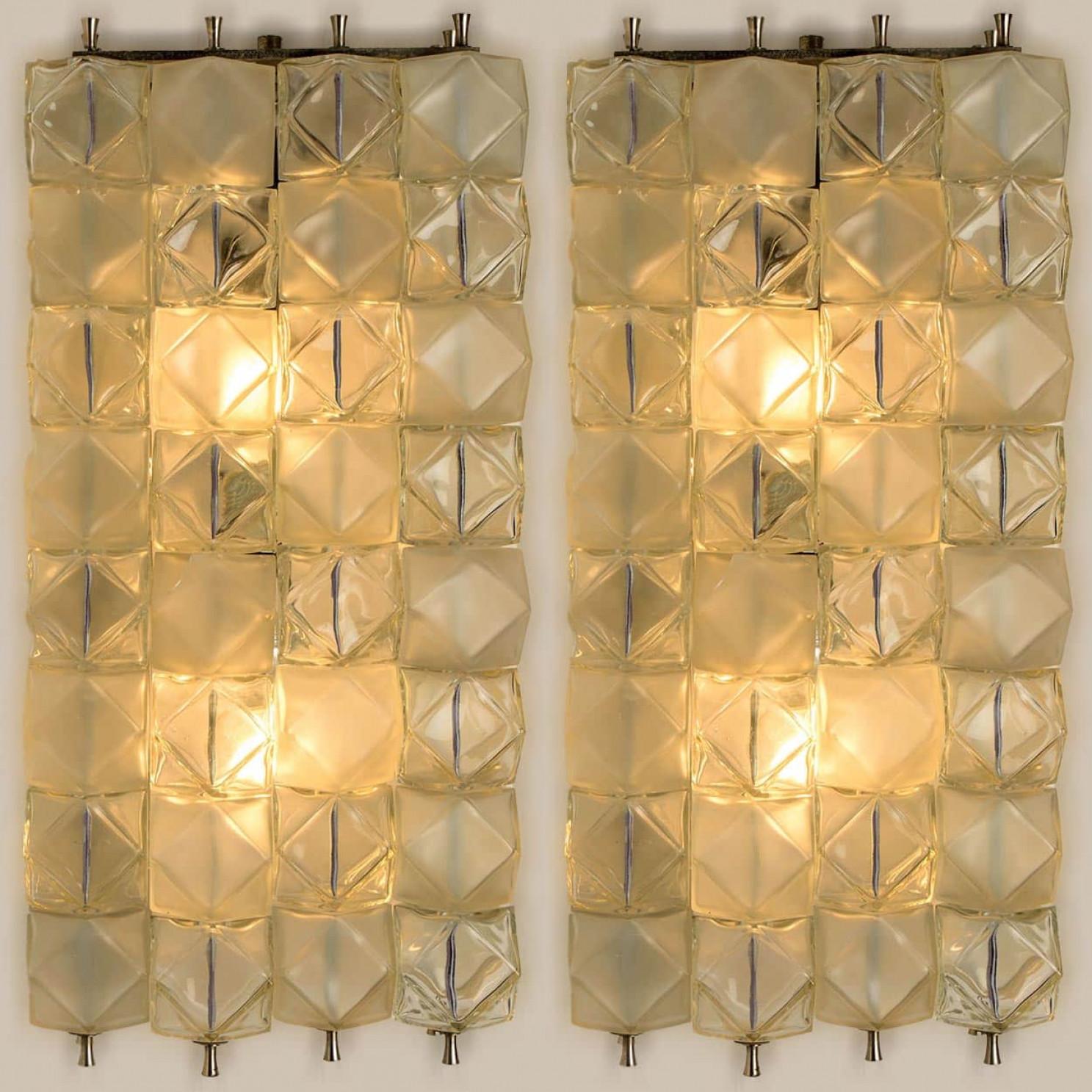 1 of the 2 pairs XL Filvem Voghera Crystal and Nickel Plated Wall Lamps For Sale 5