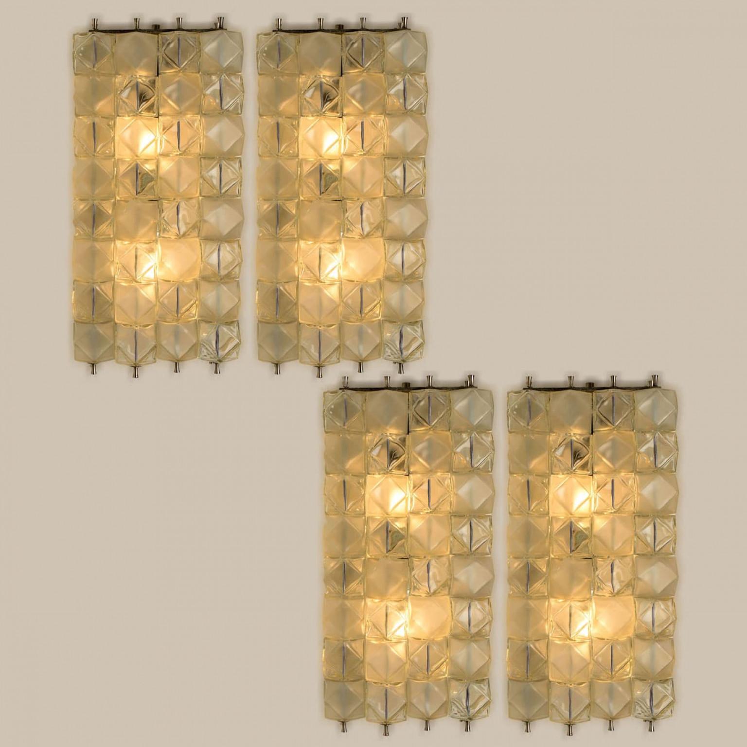 1 des 2 paires de lampes murales XL Filvem Voghera Crystal et nickelé en vente 6
