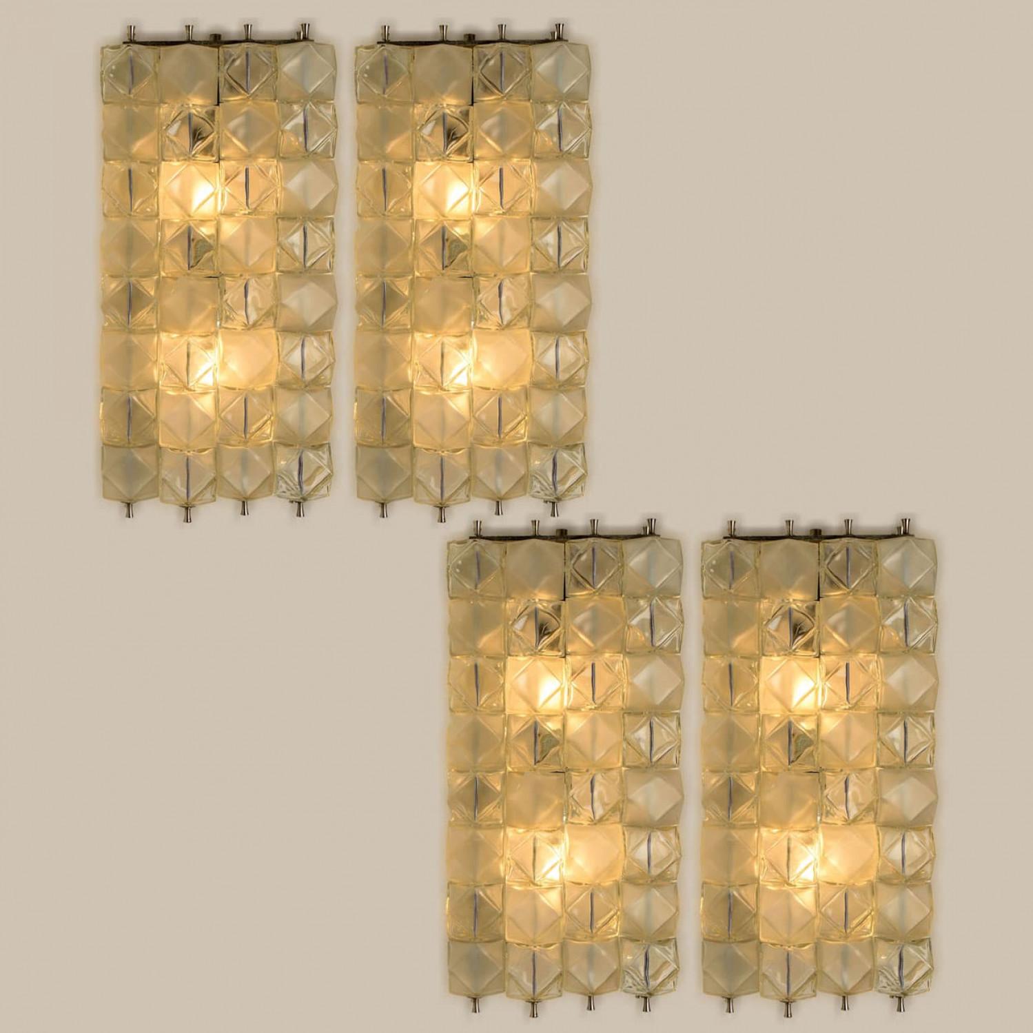 1 of the 2 pairs XL Filvem Voghera Crystal and Nickel Plated Wall Lamps For Sale 6
