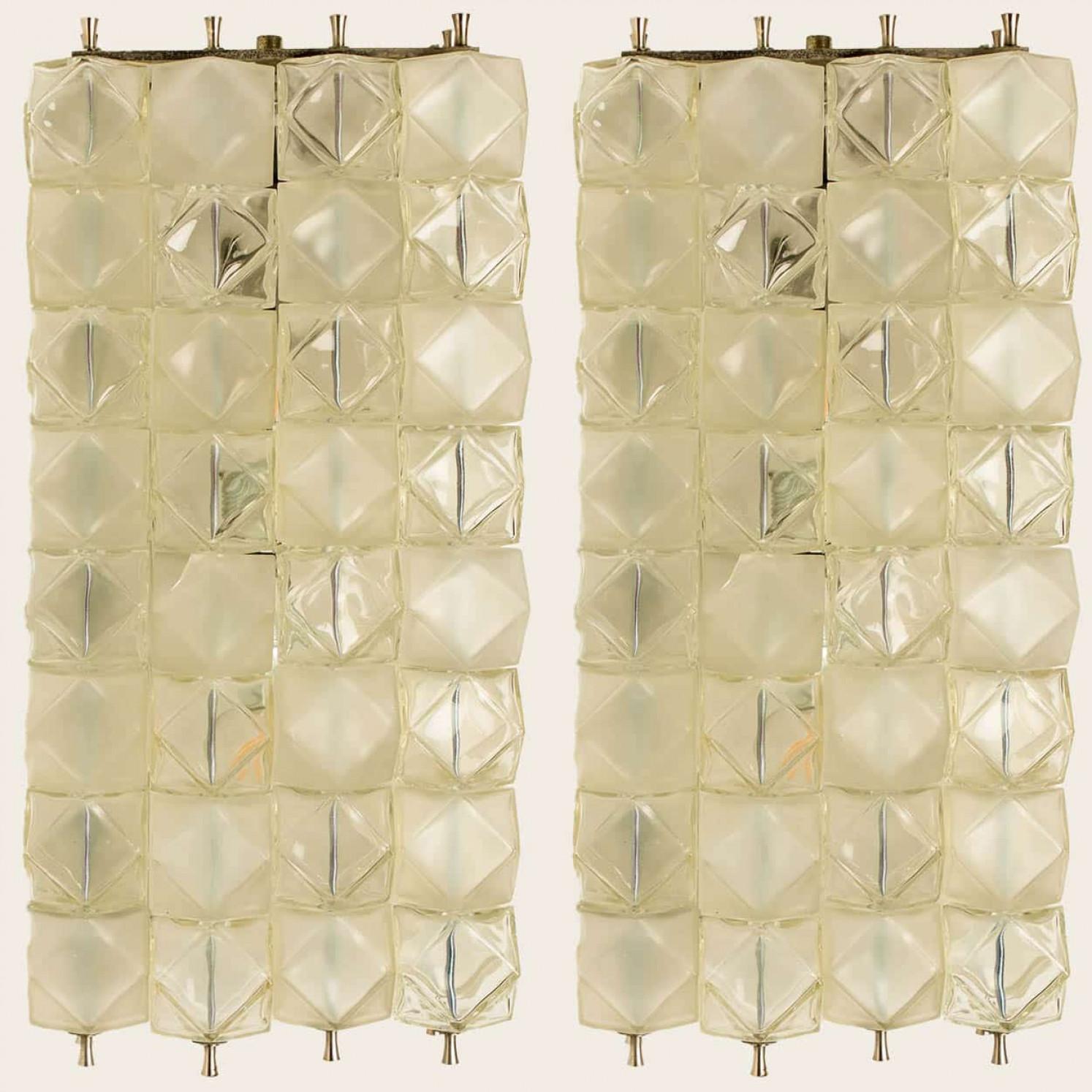 1 des 2 paires de lampes murales XL Filvem Voghera Crystal et nickelé Bon état - En vente à Rijssen, NL