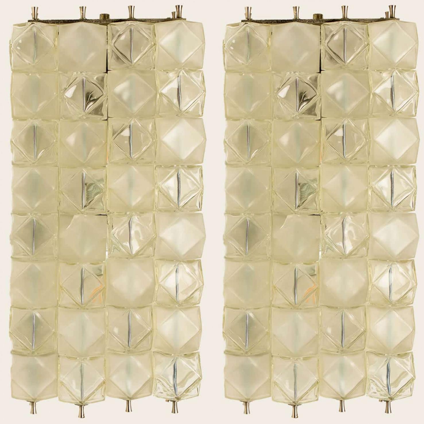 1 des 2 paires de lampes murales XL Filvem Voghera Crystal et nickelé Bon état - En vente à Rijssen, NL