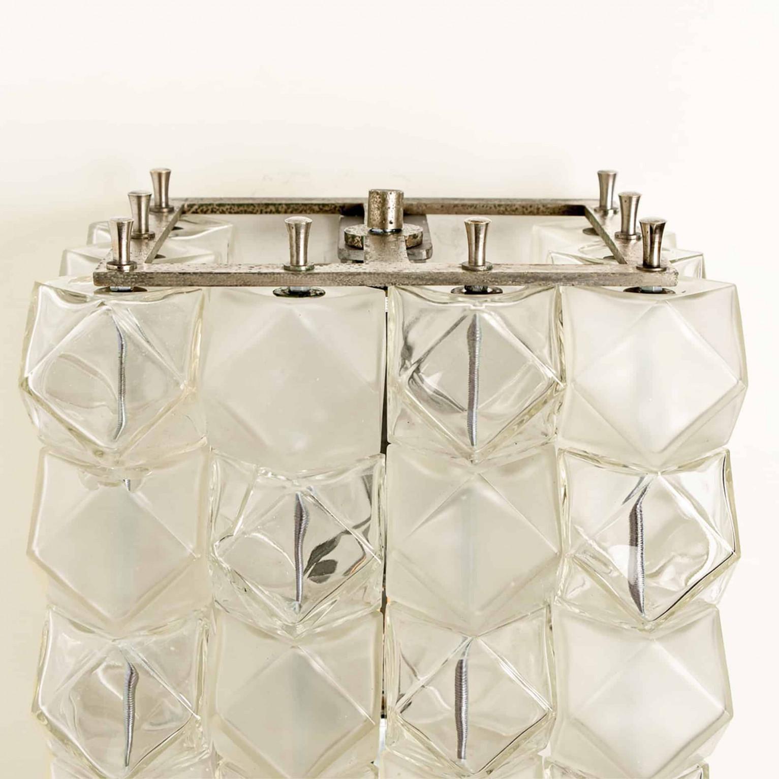 1 of the 2 pairs XL Filvem Voghera Crystal and Nickel Plated Wall Lamps For Sale 1
