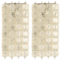1 of the 2 pairs XL Filvem Voghera Crystal and Nickel Plated Wall Lamps