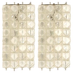 1 delle 2 coppie di lampade da parete XL Filvem-voghera in cristallo e nichelato